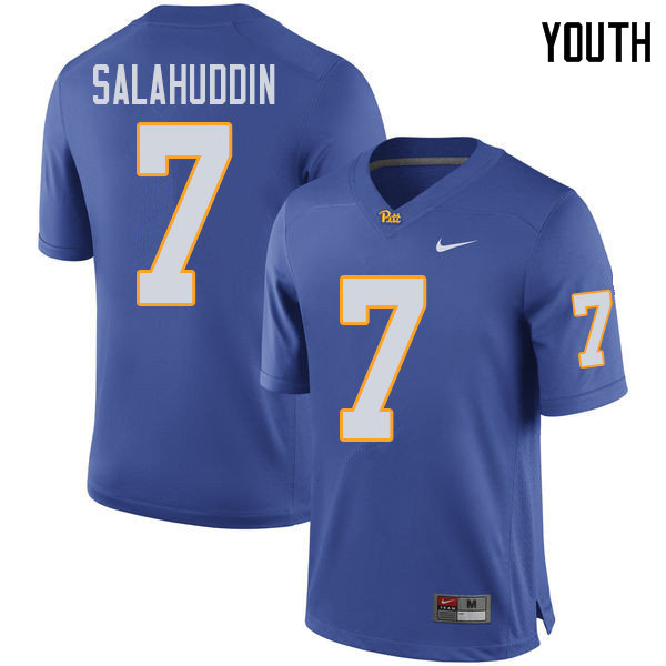 Youth #7 Mychale Salahuddin Pittsburgh Panthers College Football Jerseys Sale-Royal